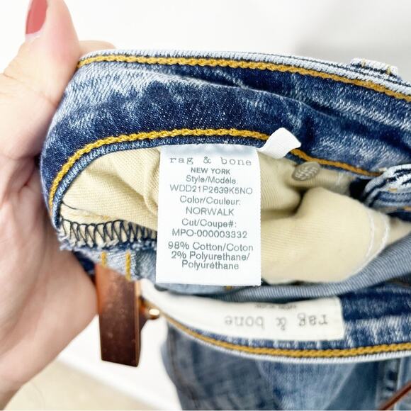 RAG & BONE Nina High Rose Ankle Skinny Jeans in Norwalk 24 - Picture 7 of 8